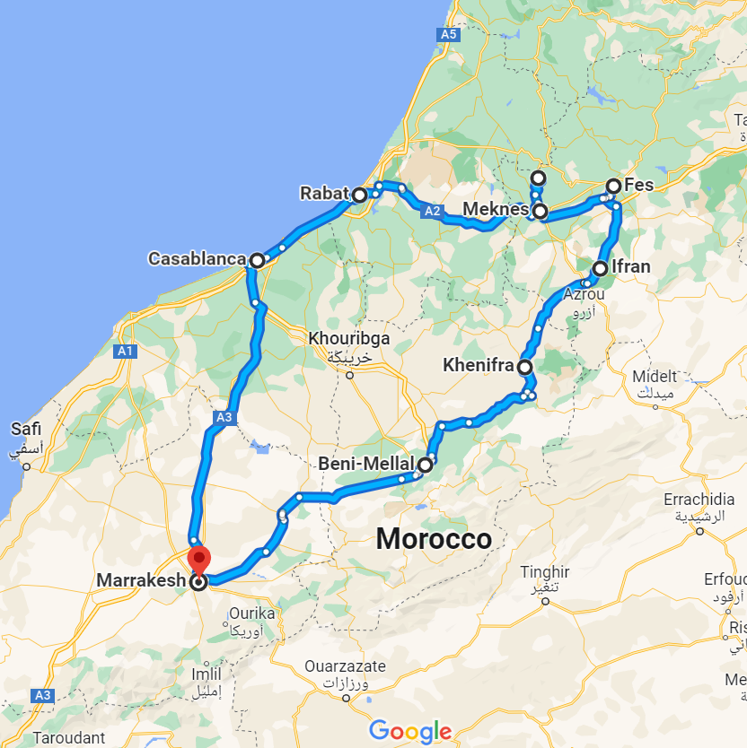 7 days imperial cities tour from marrakech